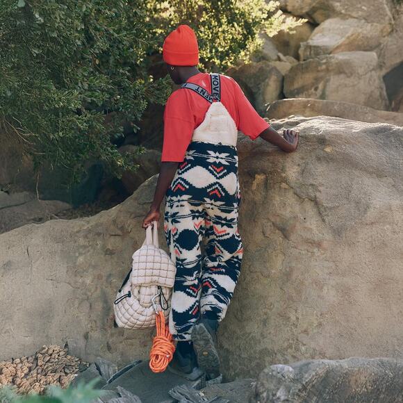 NWT FP Movement Printed Hit The Slopes Salopette Black Fairisle Combo Size Small - Picture 11 of 13